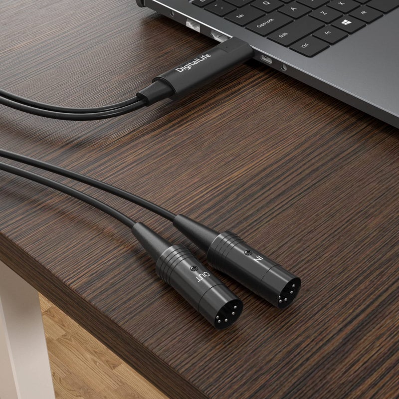 DigitalLife SyncX5 Series | 1-In/1-Out USB to 5-Pin DIN MIDI Interface for Keyboard & Synthesizer, Low-Latency & Stable MIDI Transmission, Windows & macOS Compatible, For Musicians & Producers - Image 2